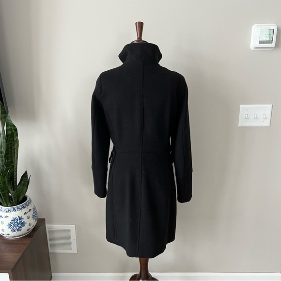 H&M Wool Funnel Neck Mid-Length Fitted Classic Coat with Silver Hardware - Picture 4 of 10